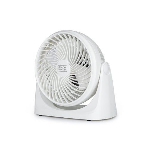 Black+Decker - 7" Portable Turbo Fan, 3-Speed Personal Desktop Fan with 90° Tilt Head for Bedroom or Office Cooling, BFTU107W - White-Front_Standard 