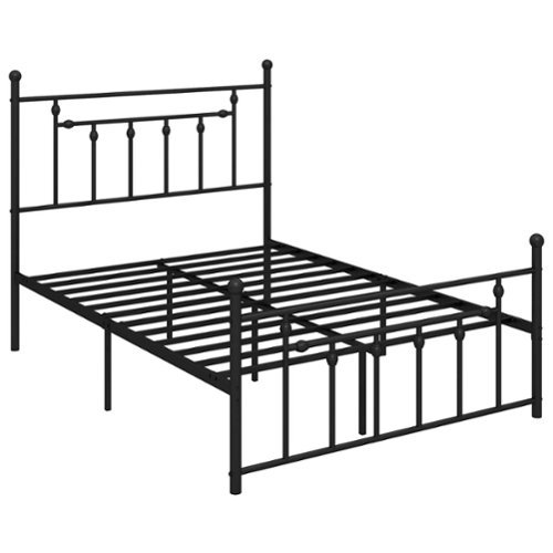 Costway Full Size Metal Bed Frame with Headboard Under-bed Storage Mattress Foundation - Black