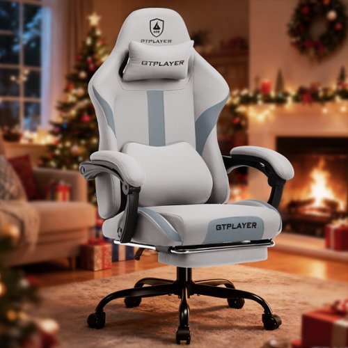 GTPlayer - Gaming Chair Breathable Fabric Ergonomic Computer Desk Chair - Gray-Front_Standard 