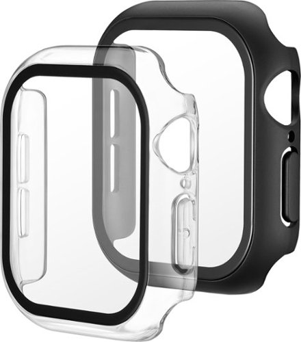 Insignia™ Bumper with Glass Screen Protector for Apple Watch 42mm - Black and Clear GLOBAL SHIPPING