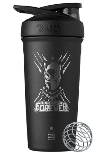 BlenderBottle Marvel Series Strada 24 oz. Insulated Stainless Steel Water Bottle/Shaker Cup - Black INTERNATIONAL SHIPPING