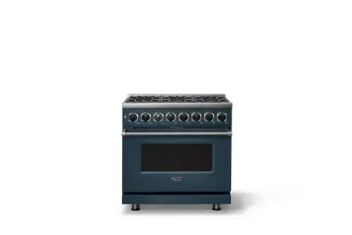 Front. Viking - 36 in. Wide 6 Burner Dual Fuel Sealed Burner Range - Squall.
