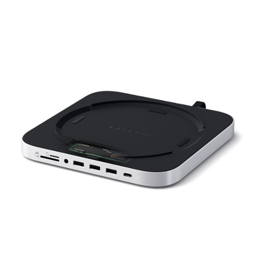 Satechi Stand & Hub for Mac Mini w/ SSD Enclosure with USB-C Data port, 3 USB-A Data ports, Micro/SD Card Readers, & 3.5mm Audio - Silver WHERE TO BUY