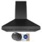 Hauslane - 30 inches - Convertible - Wall Range Hood - Matte Black-Front_Standard