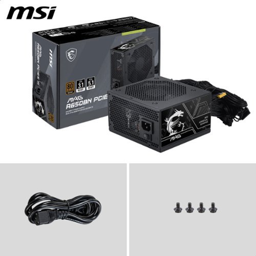 MSI MAG A650BN PCIE5 III 650W 80 PLUS Bronze Non-Modular ATX 3.1 & PCIe 5.1 Ready Power Supply - Black BUY IN EUROPE