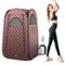 Costway - Portable Home Sauna Full Body Steam Sauna Tent with 3L Steam Generator - Coffee-Front_Standard