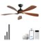 Sofucor - 45''/52" Smart Ceiling Fan With LED Light and Remote Work with Alexa/Google/App 6-Speed Timing Reversible Indoor/Outdoor - 45inch - Black-Brown-Front_Standard