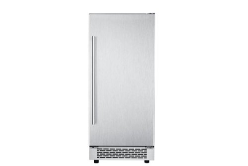Hanover - Library Series 15" 32-Lb. Freestanding Icemaker with Reverible Door and Touch Controls - Silver-Front_Standard 