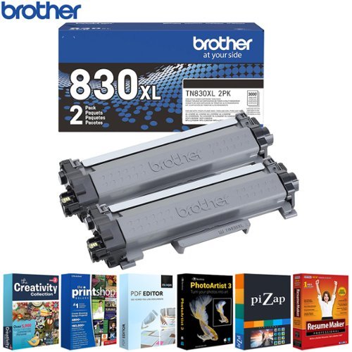 Brother - High-Yield Toner Black Twin Pack with Tech Smart USA Printer Softwares-Front_Standard 