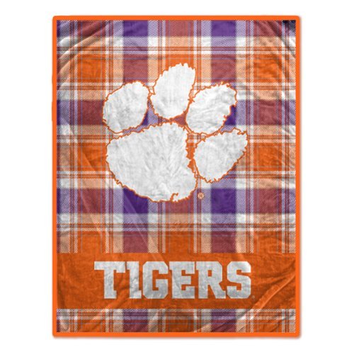 Pegasus - Clemson Tigers 66" x 95" Oversized Plaid FAN-mily Ultra Cozy Blanket - Multicolor-Front_Standard 