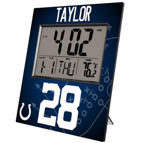 Keyscaper - Jonathan Taylor Indianapolis Colts Digital Desk & Wall Clock - Multicolor-Front_Standard 