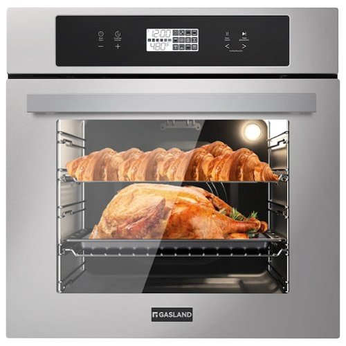 GASLAND - 24 inches Built-in Electric Single Wall Oven with Rotisserie and Touch Control - Stainless Steel-Front_Standard 