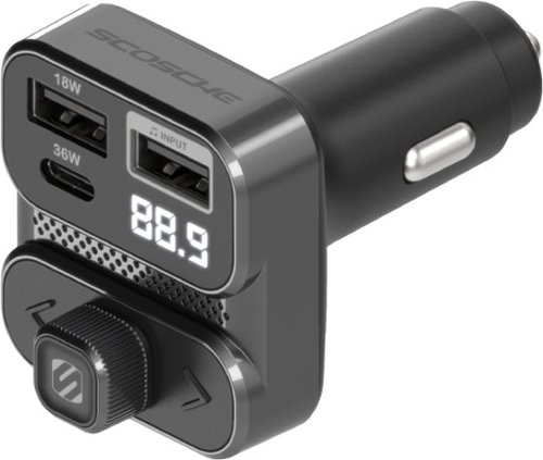 Scosche - BTFREQ Bluetooth FM Transmitter,Dual USB-C and USB-A Charging Ports - Black