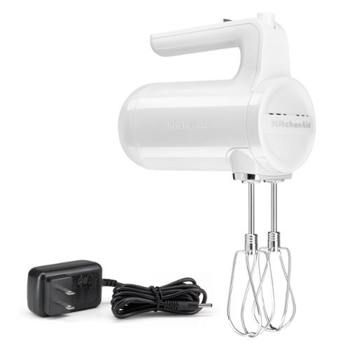 KitchenAid - KHMB732WH Cordless 7-Speed Hand Mixer - White-Front_Standard 