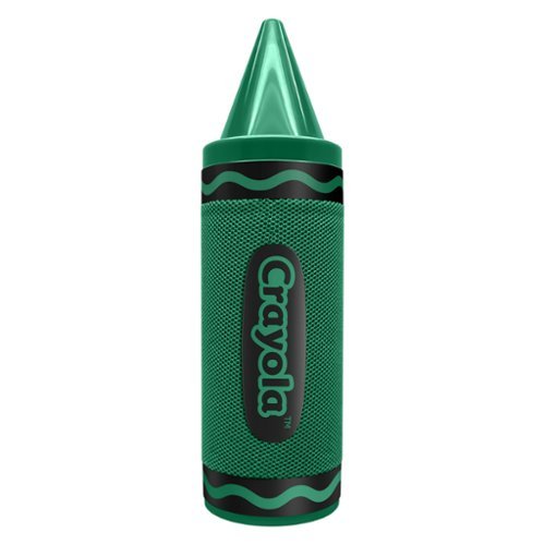 Crayola - 5-Watt Portable Bluetooth Rechargeable Crayon Speaker with FM Radio, TWS, USB/microSD/Aux, up to 3 Hr Play Time - Green-Front_Standard 