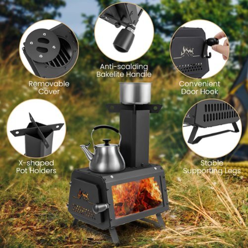 Costway Portable Wood Burning Stove Wood Camping Stove Heater with
