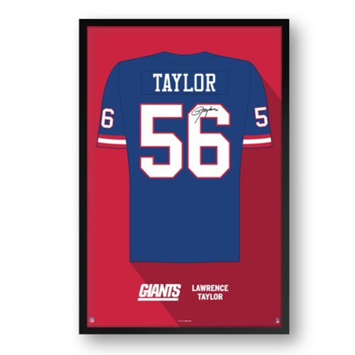 Sporticulture - Lawrence Taylor New York Giants Framed 14" x 20" Retired Jersey Art Print - Multicolor-Front_Standard 