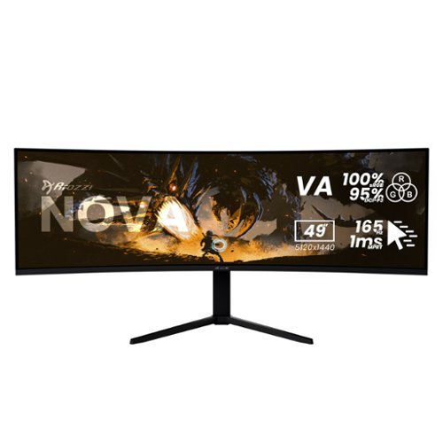 Arozzi - – Nova 49" Curved VA Dual QHD 165Hz Super Ultrawide Gaming Monitor – - Black-Front_Standard 