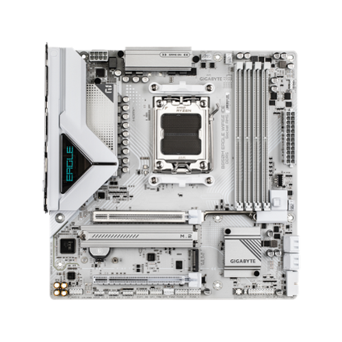 GIGABYTE - B850M EAGLE WIFI6E ICE (Socket AM5) AMD B850 Micro-ATX DDR5 Wi-Fi 6E Motherboard - White