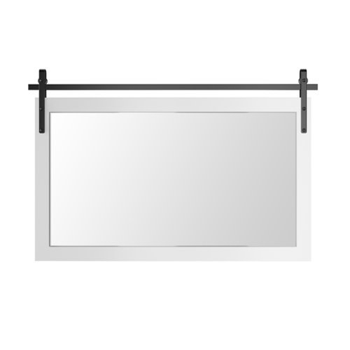 LOVMOR - Rectangle Framed Wall Bathroom Vanity Mirror Accent Mirror - 40" x 26" - White