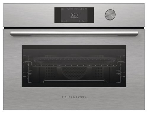 Fisher & Paykel - 24" 1.7 Cu Ft Built-in Convection Speed Single Oven, 5"Touchscreen w/Dial - Compact - Contemporary - Brushed Silver