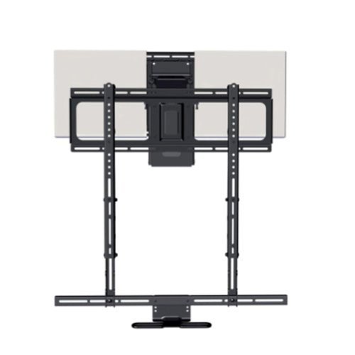 MantelMount - MM700 Premier Fireplace Pull-Down TV Mount-50"-90" & Up To 115 lb TVs, Patented Auto-Straightening & Heat-Sensor Handles - Black-Front_Standard 