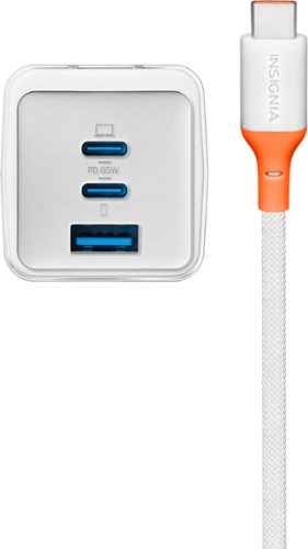 Insignia™ 65W Wall Charger with 6 ft. USB-C Cable for Smartphones, Tablets, Laptops, and More - White BUY IN MIDDLE EAST