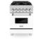 ZLINE - 24 in. Legacy Dual Fuel Range in Satin Stainless Steel w/ White Matte Door (RAS-WM-24) - Stainless Steel-Front_Standard