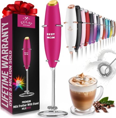 Zulay Kitchen Powerful Milk Frother Handheld Foam Maker for Lattes