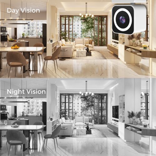 MOBI Cam MP Smart Baby & Nursery Monitoring Camera, Indoor Security Camera w/ Dual Band WiFi, Night Vision & BLE Connectivity - White SHOP ONLINE