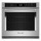 KitchenAid - 30" Built-In Single Electric Convection Wall Oven with Air Fry Mode - Stainless Steel-Front_Standard