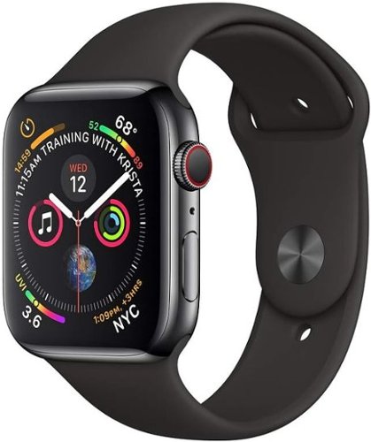 Refurbished Excellent - Apple Refurbished Watch Series 4 Stainless Steel 44mm A1976 (GPS + Cellular) - Space Black - (2018)-Front_Standard 