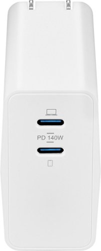 Insignia™ 140W 2-Port USB-C GaN Wall Charger for Surface Pro (latest model), MacBook Pro, iPad & other USB-C Devices - White BUY IN EUROPE
