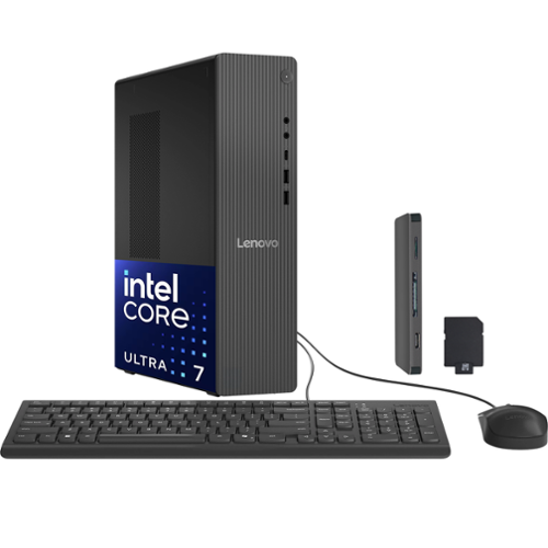 Lenovo - Upgraded - IdeaCentre Tower Desktop,Intel Ultra 7 265,32GB RAM,2TB SSD+1TB Docking Set,Intel Graphics,Win 11 - Luna Grey-Front_Standard 