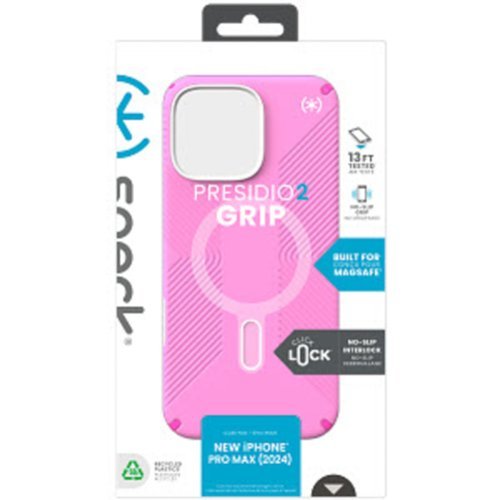 Speck Presidio Perfect Clear ClickLock Case with MagSafe for Apple iPhone 16 Pro Max - True Pink BUY IN AUSTRALIA