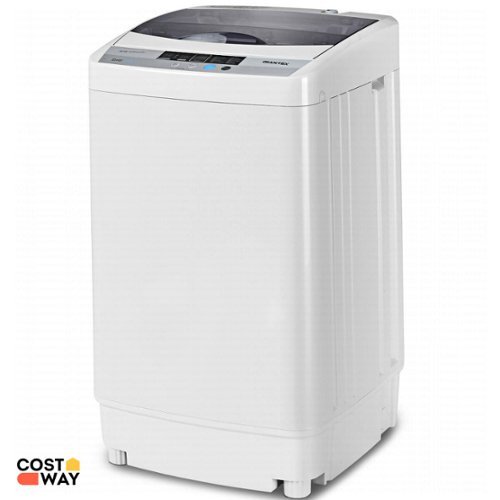 Costway - Portable Compact Washing Machine 1.3 Cu. Ft. Spin Washer Drain Pump 8 Water Level - Gray