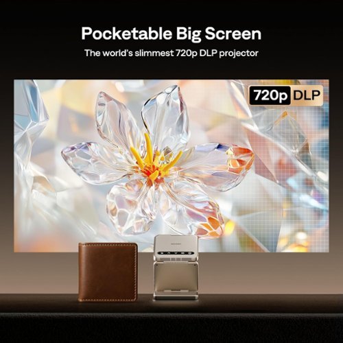 Aurzen ZIP Tri-Fold  Portable DLP Projector, Pocket Size, Auto Focus,  Screen Mirroring, 5,000mAh Battery, Mini Projector, Gold - Gold WHERE TO BUY