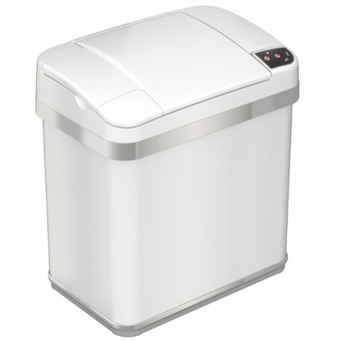 iTouchless - 2.5-Gal. Sensor Trash Can - Pearl White-Front_Standard 