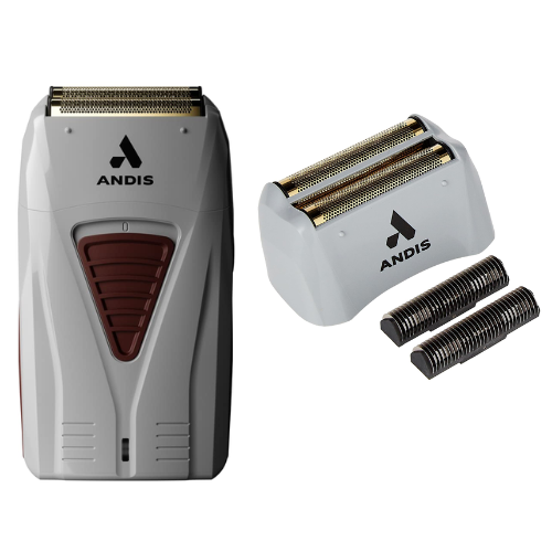 Andis - ProFoil Lithium Titanium Foil Shaver TS-1 17235 with Replacement Foil & Inner Cutters 17280, Gray-Front_Standard 