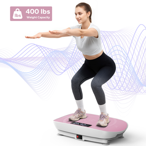 MERACH - CV30 Pro Vibration Plate Whole Body Workout Power Exercise Machine Bluetooth and Silicone Pedal Fitness Home - Pink-Front_Standard 