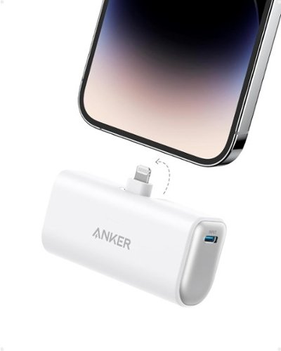 Anker - Nano Power Bank with Built-in Lightning Connector - White-Front_Standard 