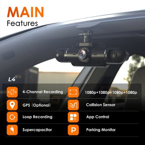 Rexing L4 4 Channel Dash Cam W/ All Around 1080p Resolution and Wi-Fi - Black GLOBAL SHIPPING
