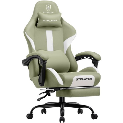 GTPlayer - Gaming Chair Breathable Fabric Ergonomic Computer Desk Chair - Green-Front_Standard