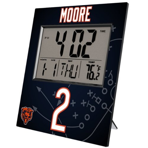Keyscaper - D.J. Moore Chicago Bears Digital Desk & Wall Clock - Multicolor-Front_Standard 