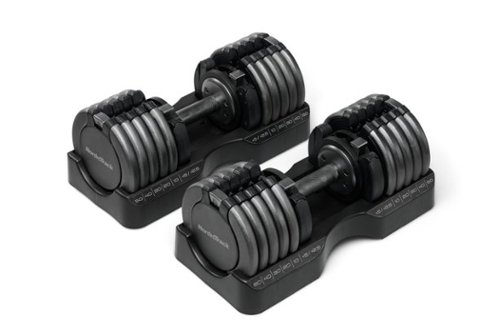 Set of Two NordicTrack 55 lb. Adjustable Dumbbells - Black-Front_Standard 