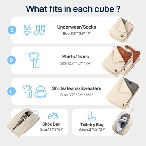 Epicka Nylon Compression Packing Cubes 6 Set - Water Resistant Travel Packing Organizer for Carry on - Beige - Beige HOW TO BUY