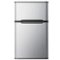 SIMZLIFE - 3.2 Cu ft Two-Door Mini Refrigerator with Freezer, Compact Design & Adjustable Removable Shelves - silvery-Front_Standard