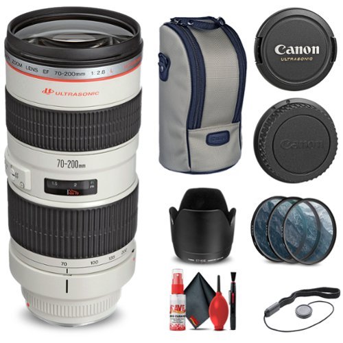 Canon EF 70 200mm f/2.8L USM Lens (2569A004) + Filter Kit + Cap