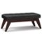 Simpli Home - Draper Mid Century Tufted Ottoman Bench - Distressed Black-Front_Standard
