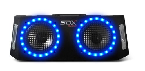 SDX Audio - 600W 8" 2-Way Full Range LED Speaker Box - Black-Front_Standard 